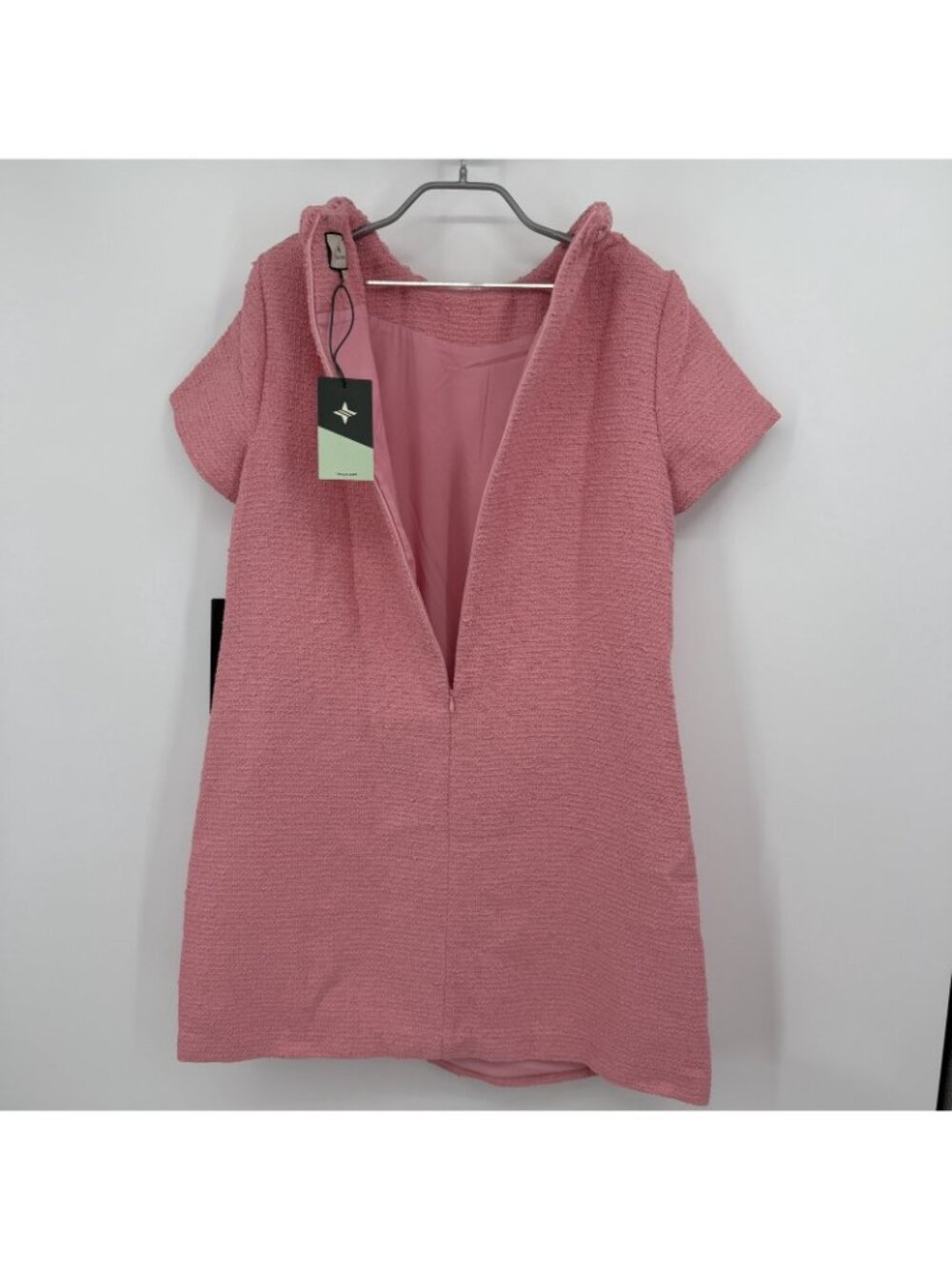 Tuckernuck Blush Peony Tweed Jackie Dress sz M Shift Mini Business Career NWT** - Picture 11 of 15